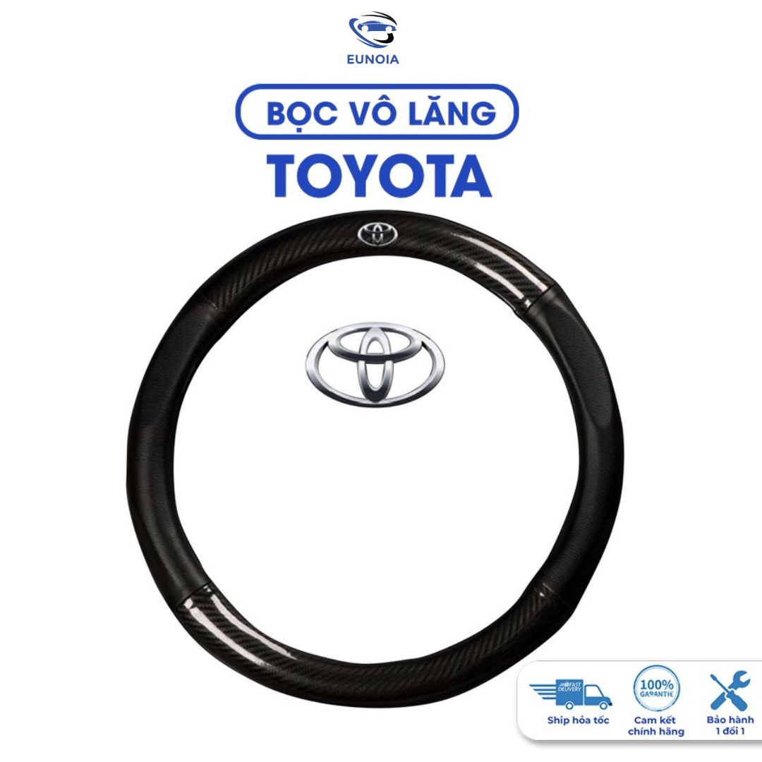 Bọc vô lăng Toyota Vios, Innova, Fortuner, Camry, Altis, Yaris, Land Cruise, Hilux, Avalon, Trùm vô lăng cacbon bảo vệ - Phụ Kiện Đồ Chơi Ô Tô Xe Hơi EUNOIA