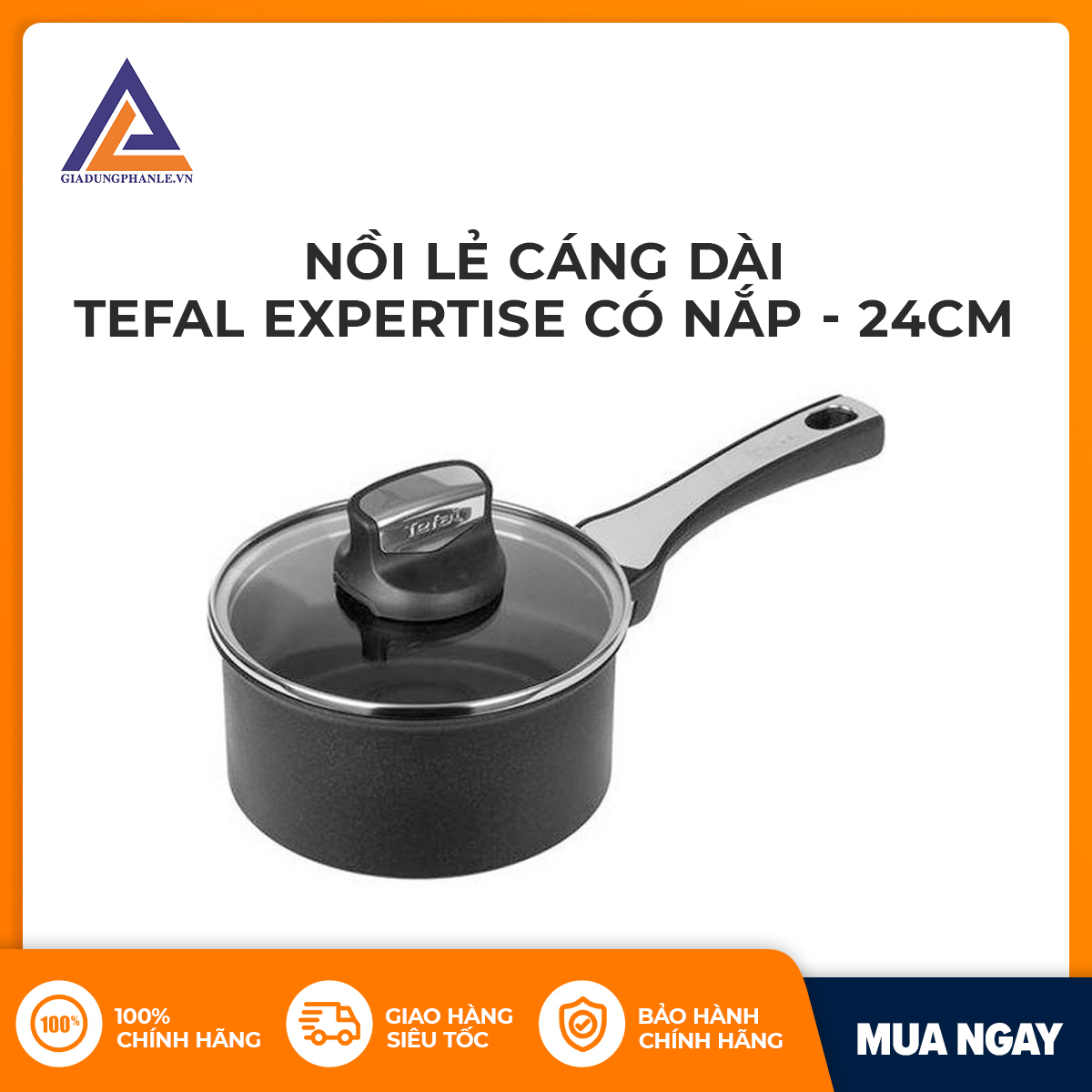 Nồi lẻ cáng dài Tefal Expertise có nắp - 24cm