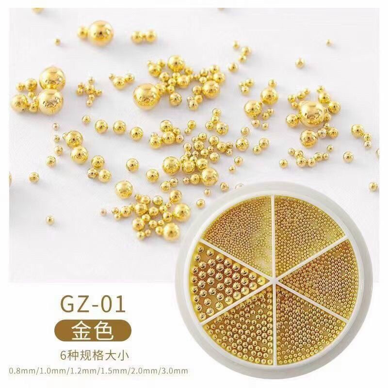 Bi nail, trang trí móng vàng bạc, Bi úc mix size