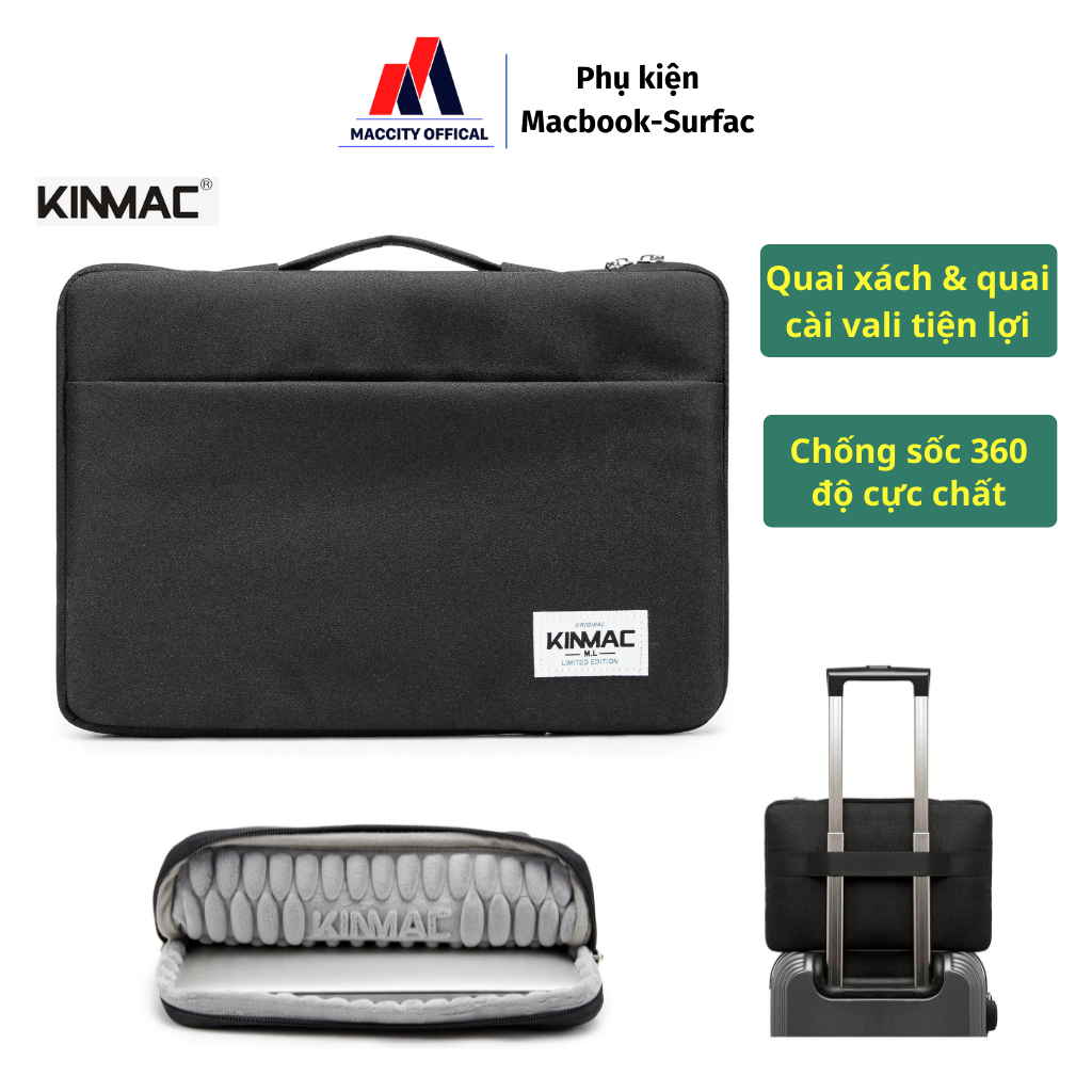 Túi chống sốc cho MACBOOK/ LAPTOP chính hãng KINMAC cực chất - Có quai cài vali