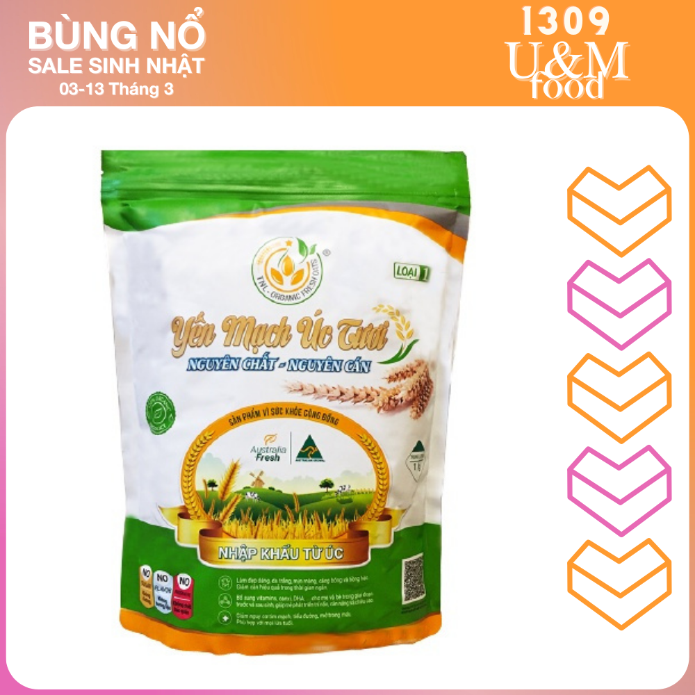 Yến mạch tươi nhập khẩu Úc nguyên vị, yến mạch nguyên chất healthy, giàu dinh dưỡng tốt cho sức khoẻ, hạt dinh dưỡng healthy, ăn vặt healthy, ăn kiêng lành mạnh - 1309 U&M Food