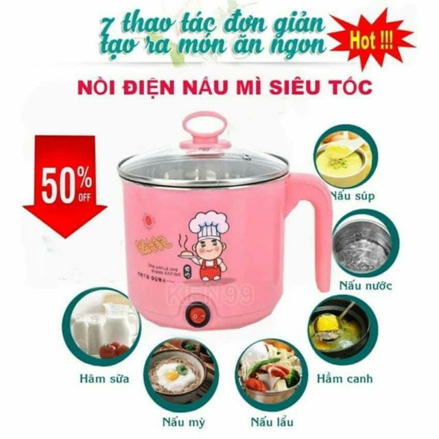 Ca Nấu Mì Siêu Tốc Đa Năng Size 18cm