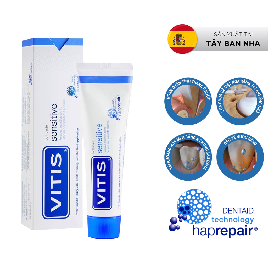 Kem đánh răng ngăn ngừa ê buốt Vitis Sensitive Toothpaste 100ml | Oralmart
