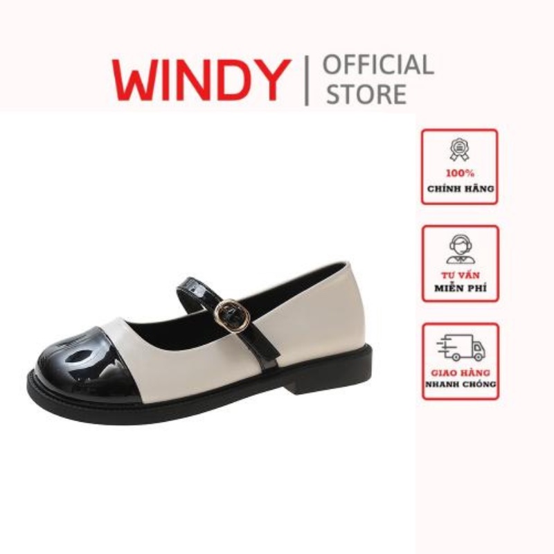 Giày búp bê mary jane vá mũi windy bb-0200