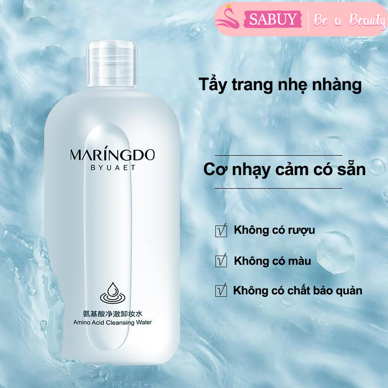 Nước tẩy trang dung tích lớn 500ml Nước làm sạch axit amin Có thể dùng cho mắt và môi Làm mới và làm sạch nhẹ nhàng cho da nhạy cảm Kiểm soát dầu và dưỡng ẩm