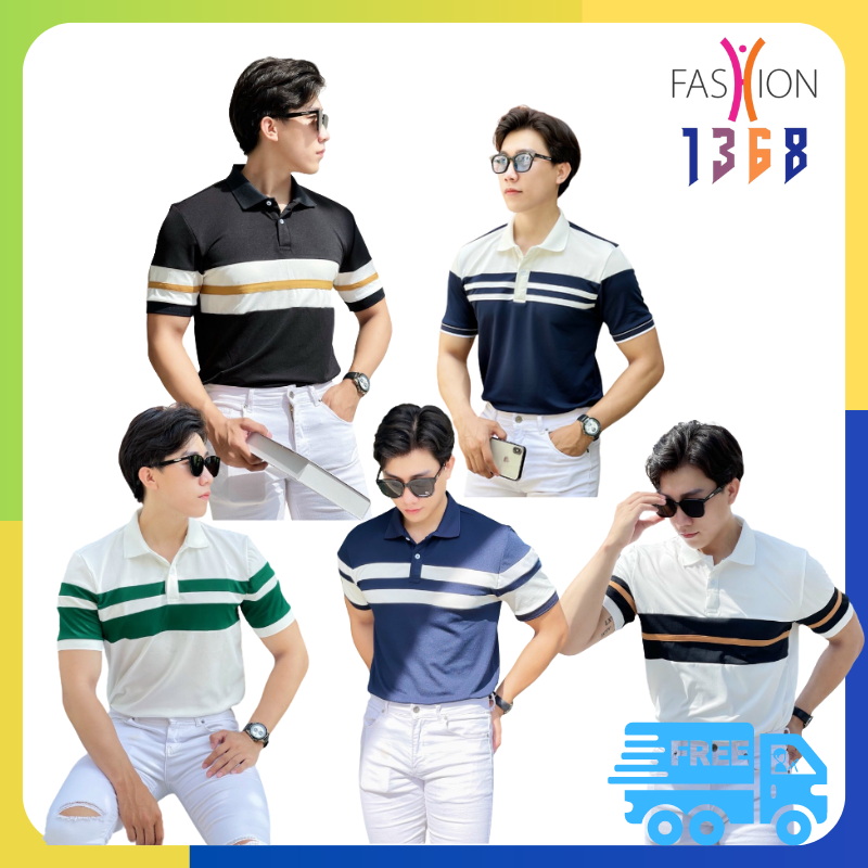 Áo thun polo nam cao cấp phối màu, cổ bẻ, vải cá sấu cực đẹp