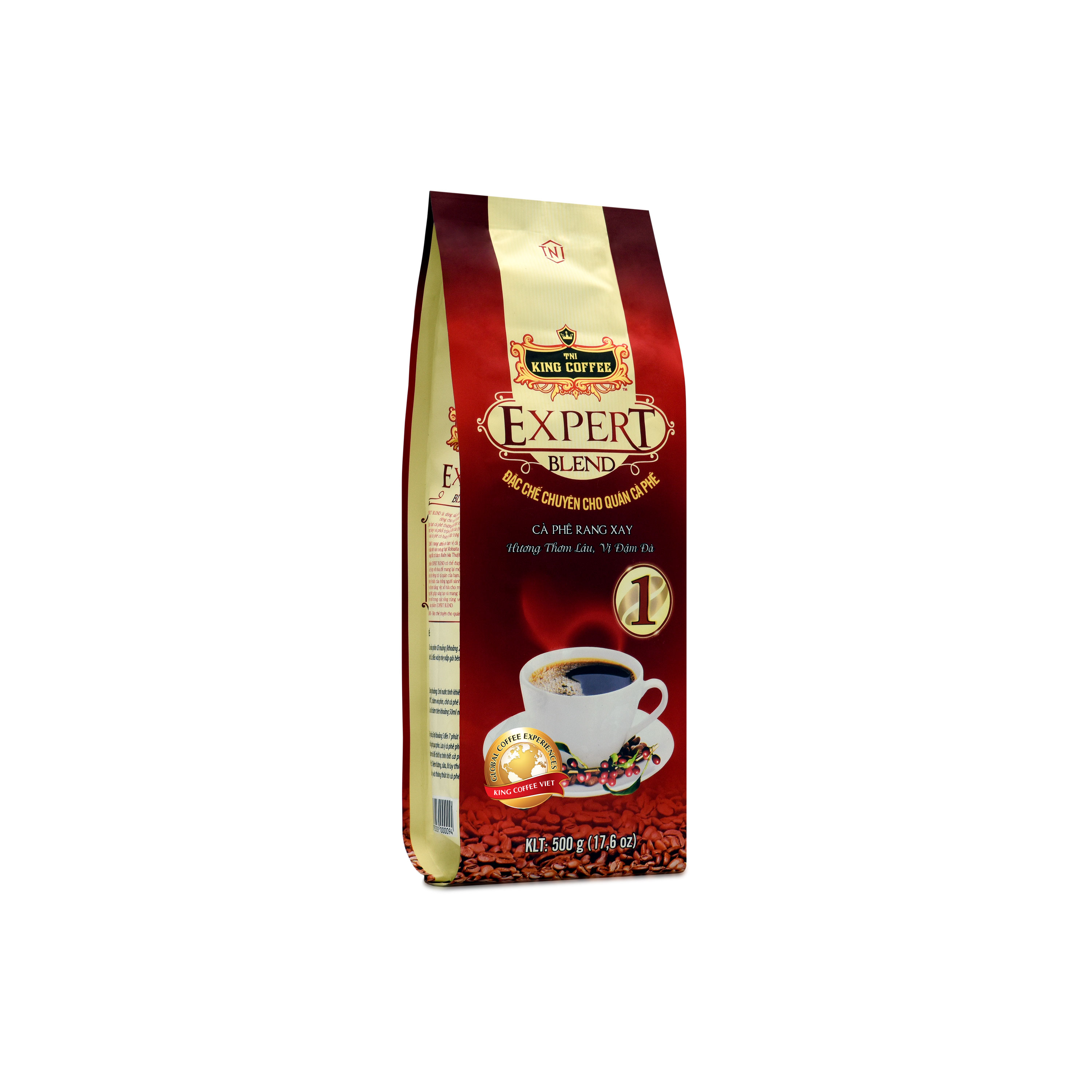 Cà Phê Rang Xay Expert Blend 1 KING COFFEE - Túi 500g - Sản phẩm đặc chế dành riêng cho quán café - cà phê nguyên chất Robusta từ Buôn Ma Thuột - Đậm và Thơm Lâu