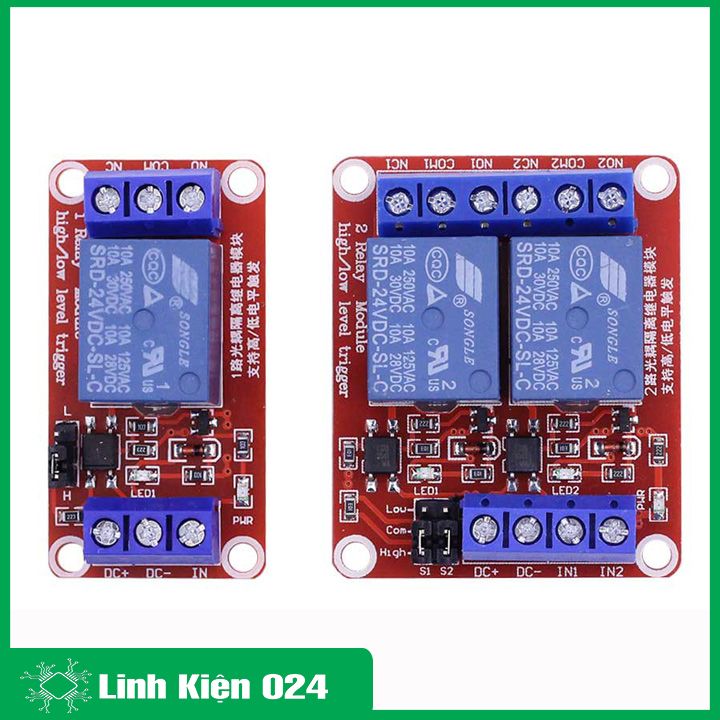 Module relay 24vdc 1 kênh / 2 kênh high/low