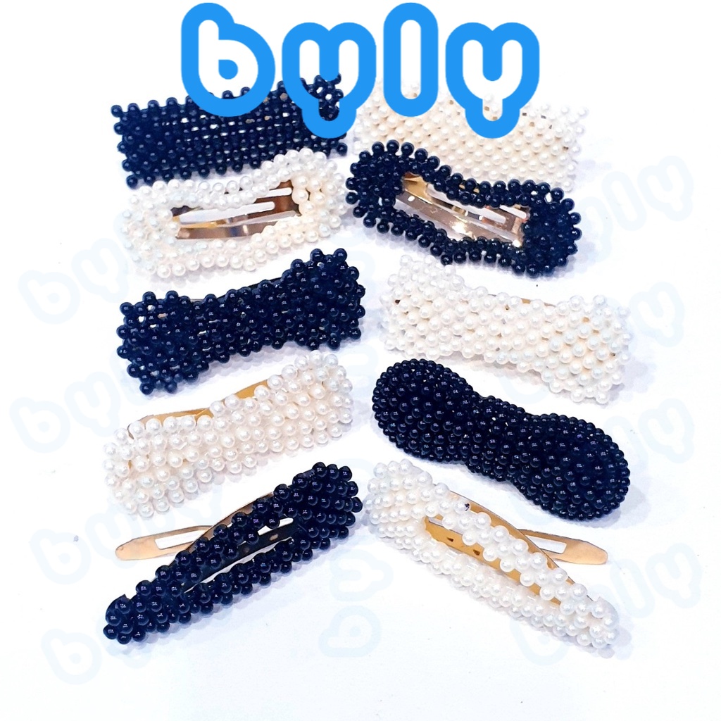 [Ship hỏa tốc] Kẹp tóc bấm thời trang đen - trắng  VBBET30 - ByLy Store