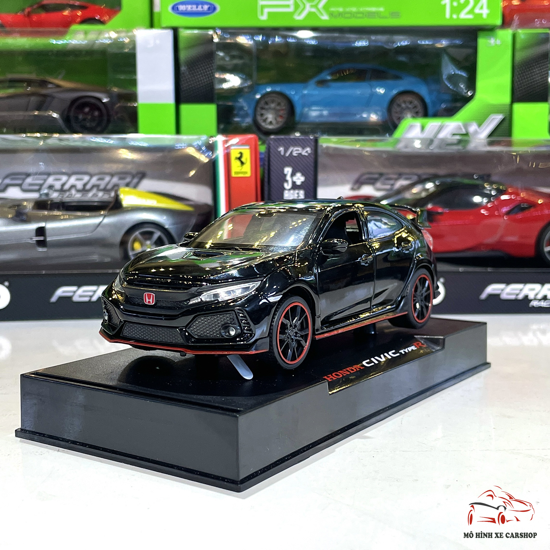 Mô hình xe  ô tô Honda CivicType R tỉ lệ 1:32 MiniAuto màu đen