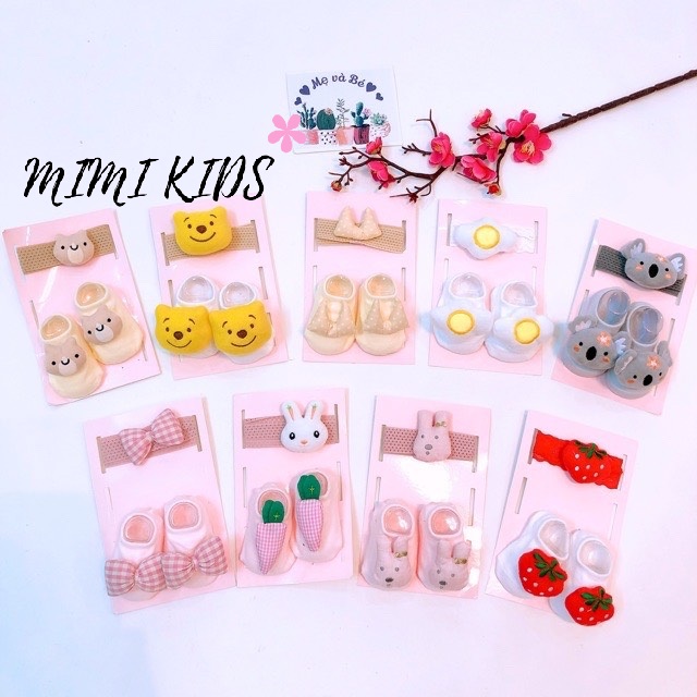 Set tất thú + băng đô sơ sinh