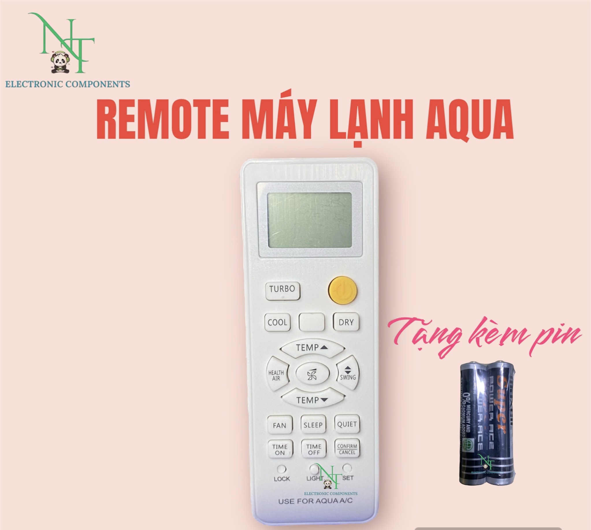 Remote điều khiển máy lạnh điều hoà AQUA . Đồ bấm máy lạnh AQUA . Tặng kèm pin sử dụng