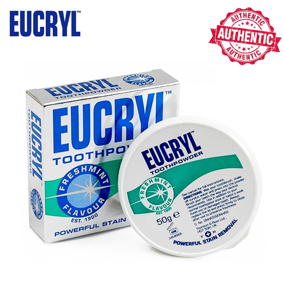Bột làm trắng răng tooth powder eucryl 50 gram