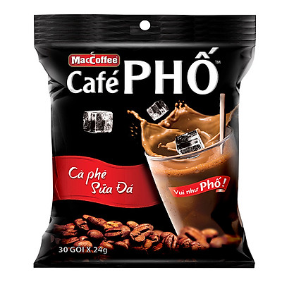 Cafe phố sữa đá - bịch 30 gói x 24g