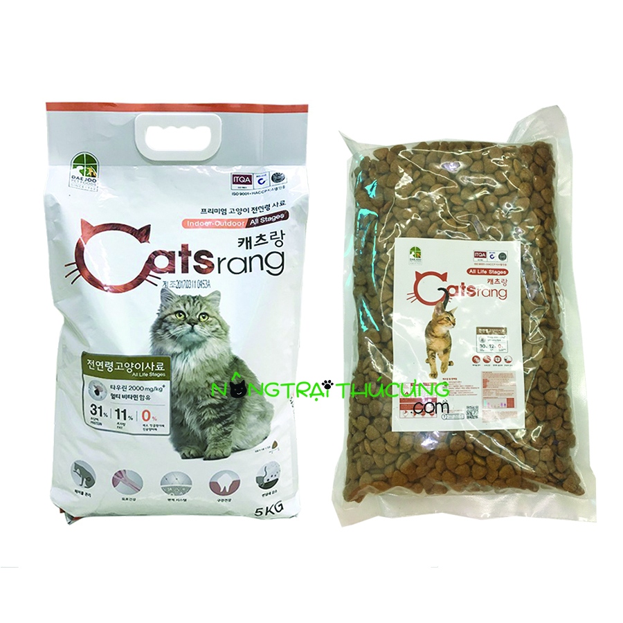 Thức ăn hạt cho mèo mọi lứa tuổi hàn quốc catsrang - gói chiết