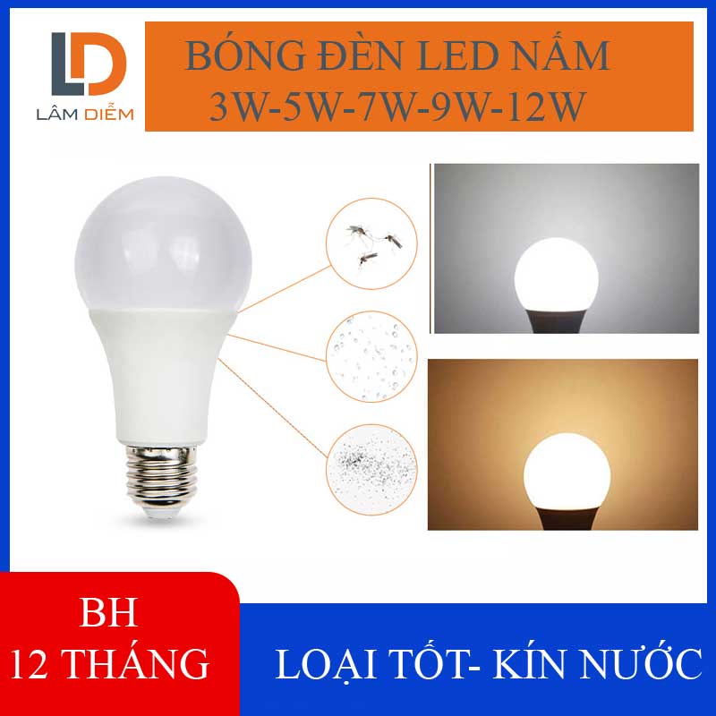 BÓNG ĐÈN NẤM BÓNG ĐÈN LED KIN NƯỚC 3W