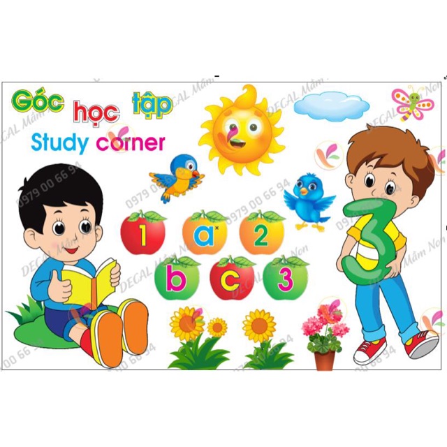 Giảm giá Decal mầm non-góc học tập khổ lớn 127x80 - BeeCost