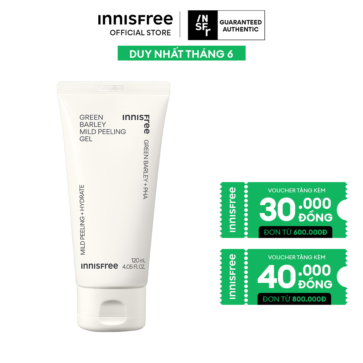 Gel tẩy tế bào da chết INNISFREE Green Barley Gommage Gel 120ml