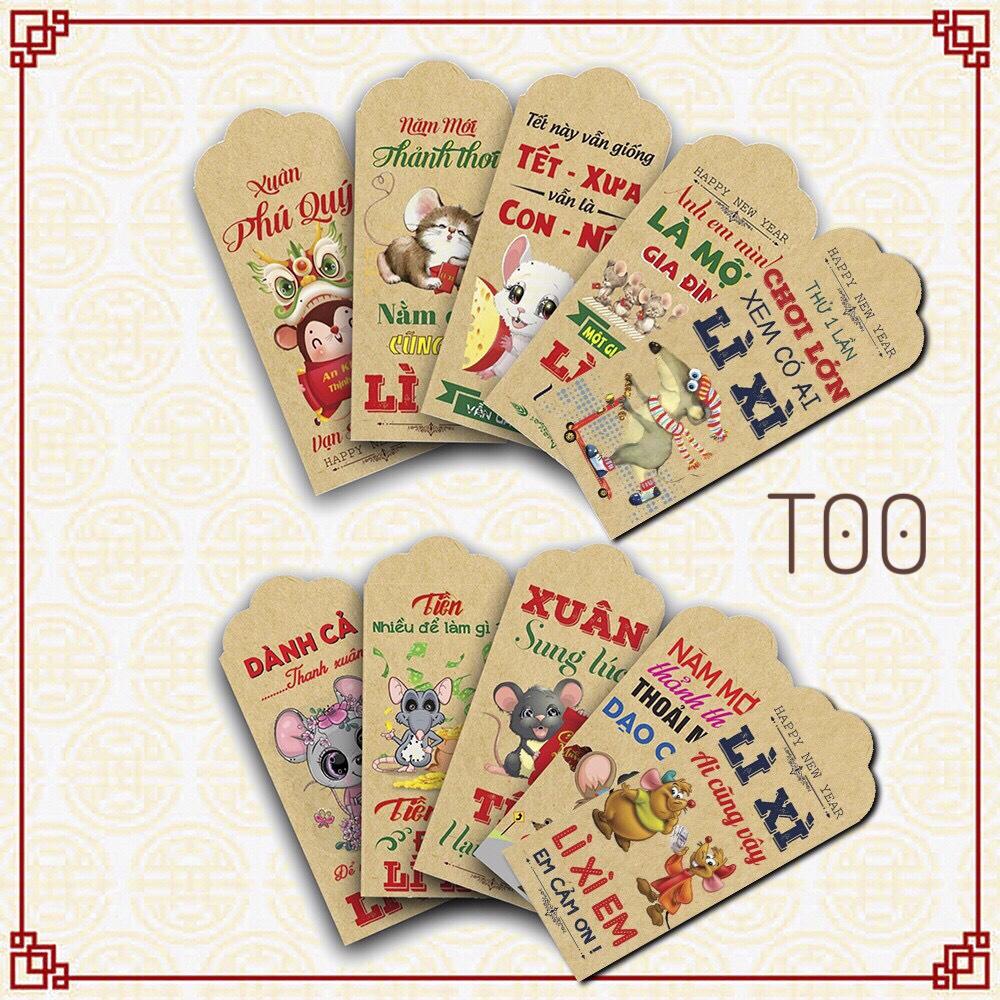 Combo 50 bao lì xì tết canh tý 2020 nhiều mẫu