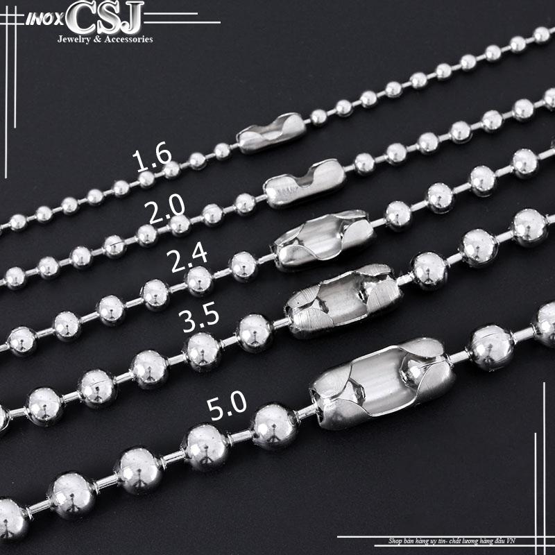 [HCM]DÂY CHUYỀN BI INOX 5mm CỰC ĐẸP KHÔNG ĐEN