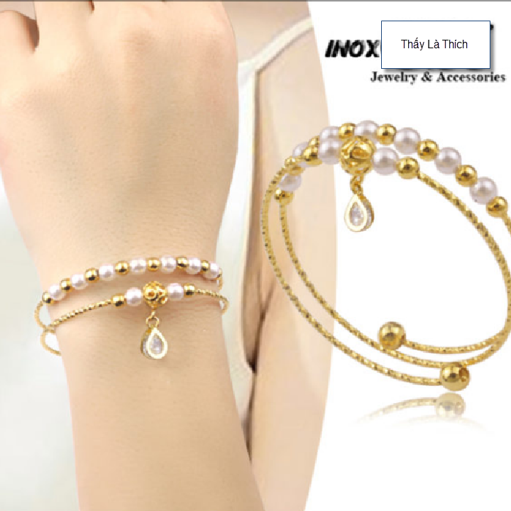 Vòng tay ngọc trai vòng tay nữ vòng tay nữ dễ thương -Tự cơi nới được theo cổ tay - Cam kết 1 đổi 1 nếu đen và gỉ sét