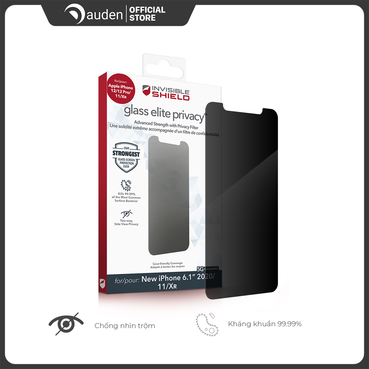 Miếng dán màn hình InvisibleShield Glass Elite Privacy iPhone 12 series - Dâu Đen Store