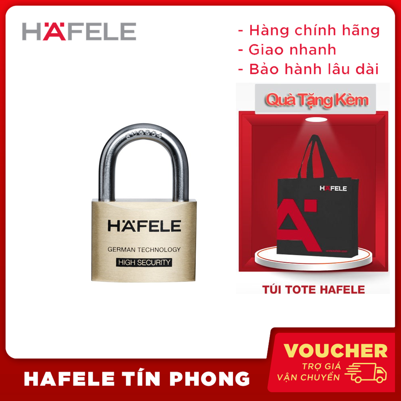 [GIAO 2H]Ổ Khóa, Ổ khóa cửa Hafele 3 cái H76XW50XT18 482.01.975 - Hàng chính hãng, bảo hành 2 năm