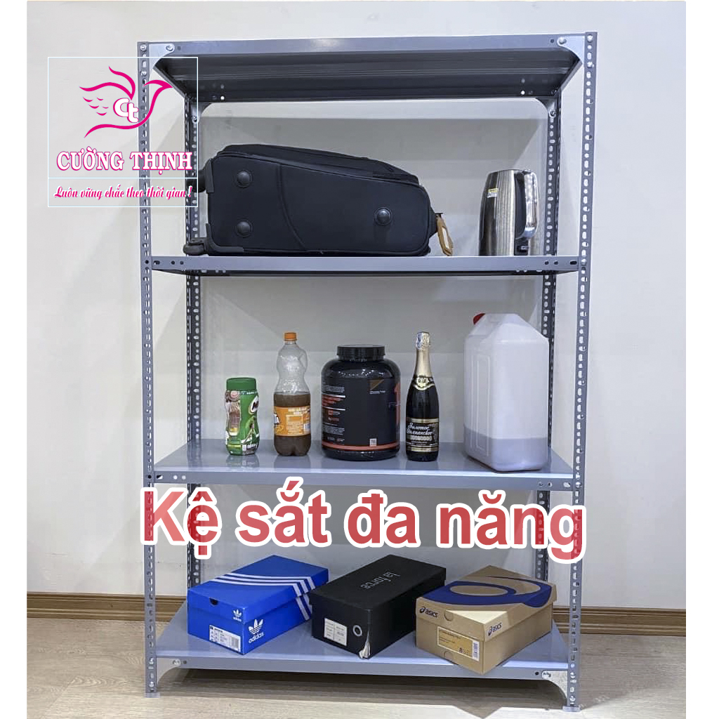 Kệ sắt đa năng 4 tầng, cao 150cm x dài 60cm x rộng 40cm, kệ sắt đựng đồ đa năng