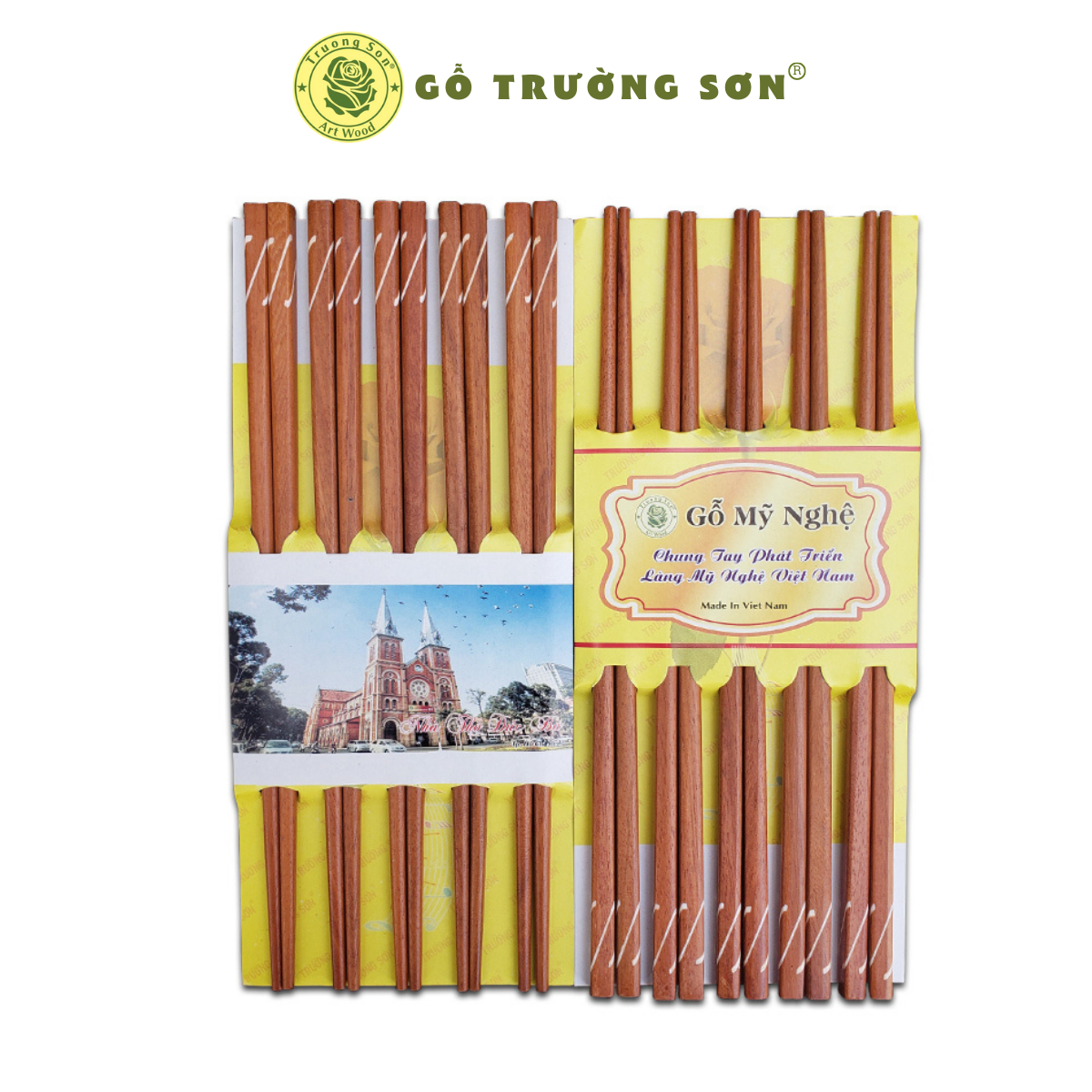 [HCM]10 Đôi Đũa Gỗ Cẩm Cẩn Dây Đàn - Đồ Gỗ Nhà Bếp Thương Hiệu Trường Sơn