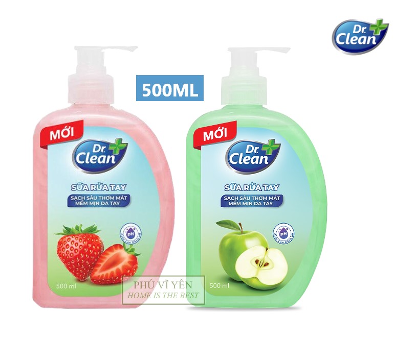 Nước sữa rửa tay kháng khuẩn, diệt khuẩn DR CLEAN 500ml mềm mại bàn tay