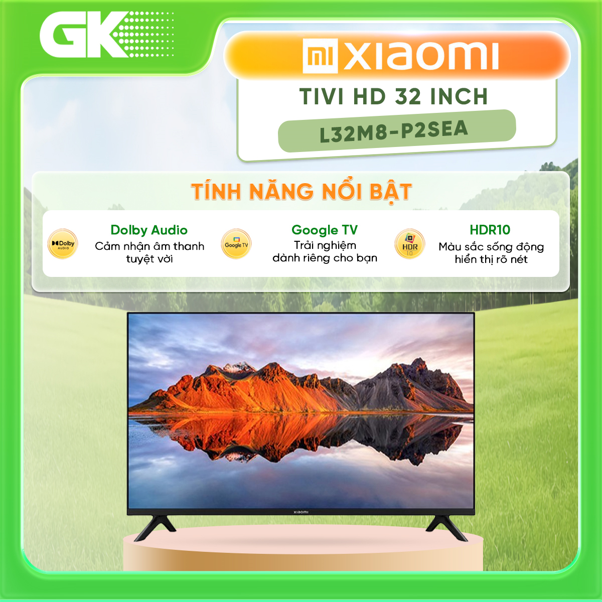 Google Tivi Xiaomi A HD 32 Inch L32M8-P2SEA - 43 inch L43MA-AFSEA - Vẻ ngoài cao cấp, thiết kế siêu tràn viền Google TV với hàng nghìn Ứng dụng - GIAO TOÀN QUỐC - FREESHIP HCM