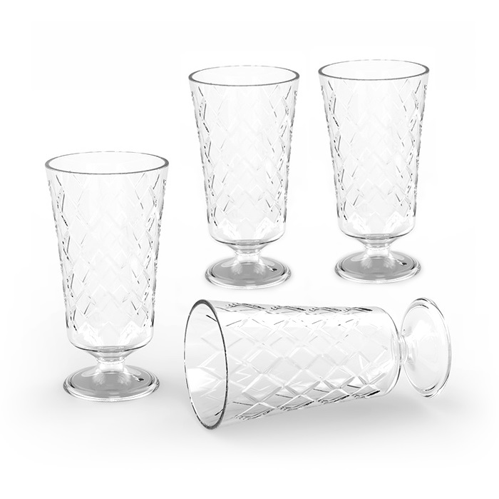 Bộ 4 ly cao caro nhựa DUY TÂN 346ml (Ø 7.9 x 15 cm) - 13597
