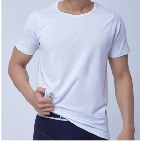 Áo lót nam trắng  kiểu bộ đội mặc trong sơ mi, Áo may ô trung niên dệt kim cao cấp thấm hút