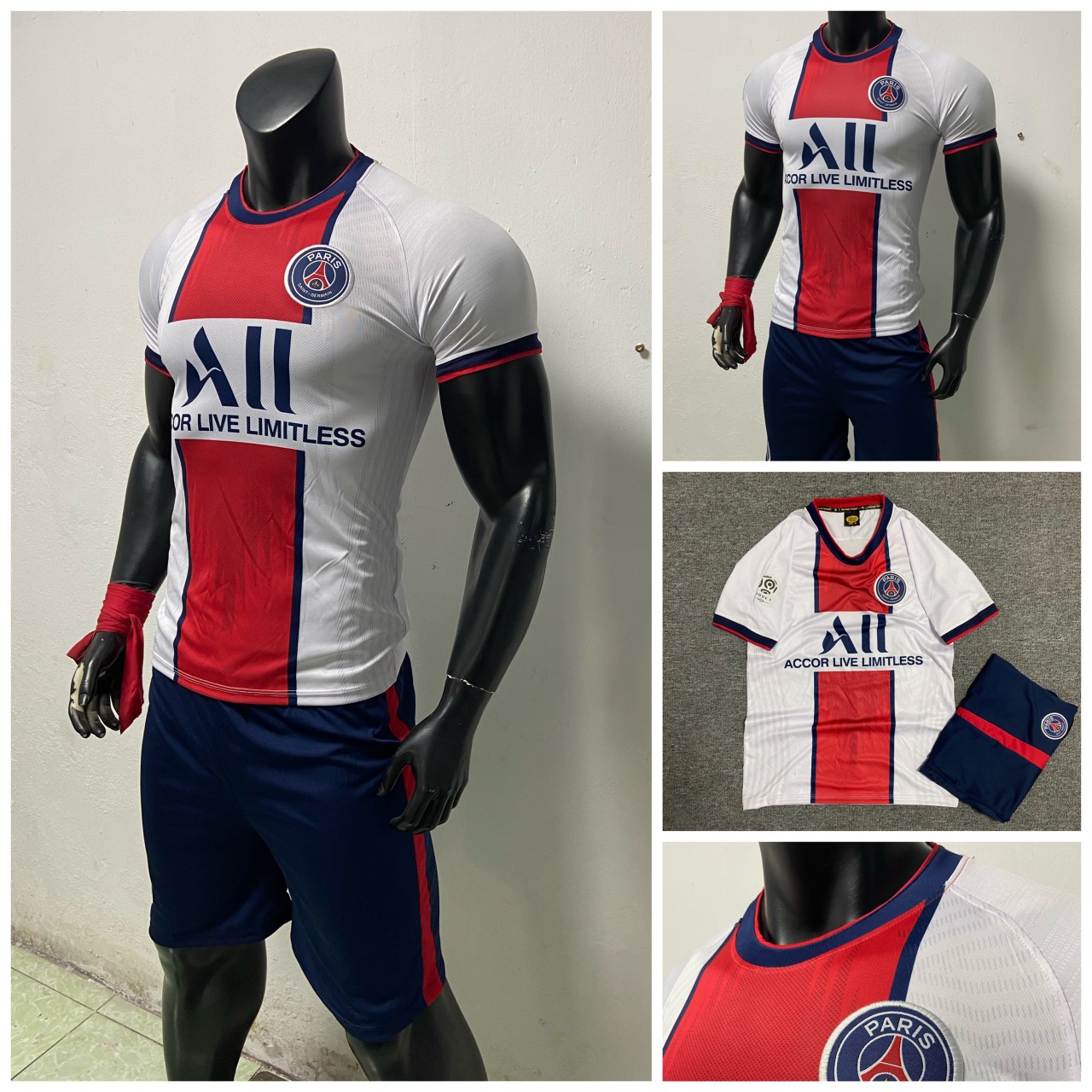 ÁO BÓNG ĐÁ CLB Paris Saint-Germain TRẮNG MỚI NHẤT 2020-2021