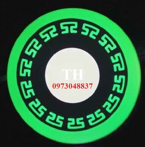 Đèn led âm trần hoa văn viền Xanh Lá , 6W 3 chế độ ánh sáng