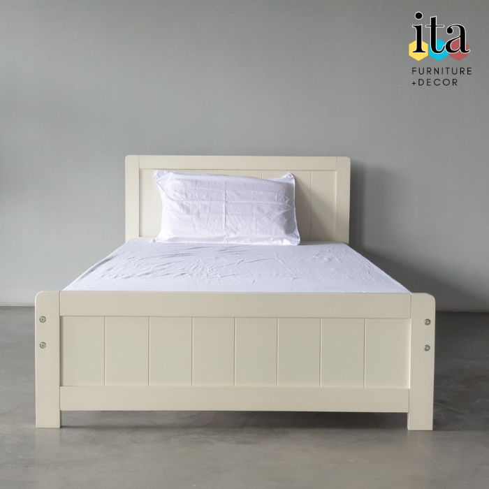 Giường ngủ, giường đơn màu trắng,màu nâu cánh gián, kích thước(2.06*1.07*0.75m) phù hợp cho mọi gia đình.