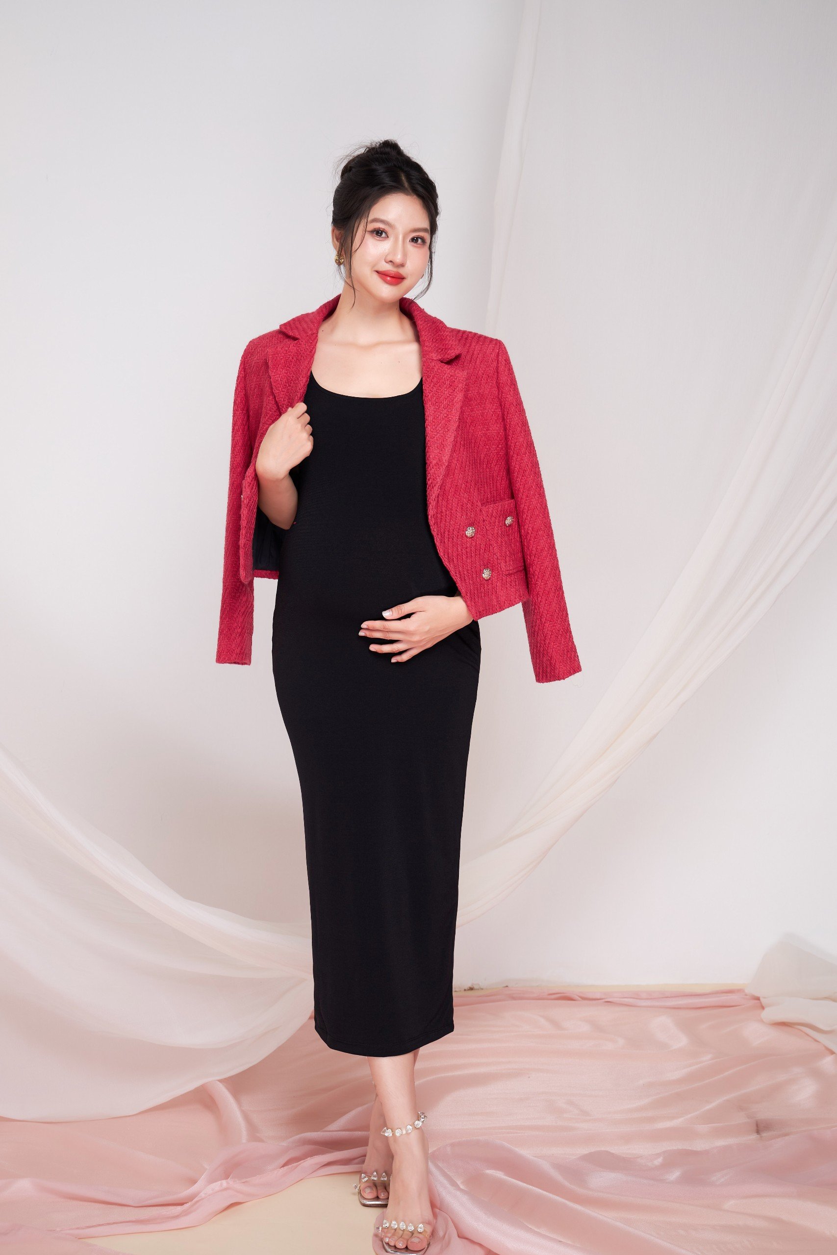 Sachimom - áo khoác dạ tweed