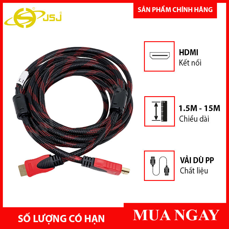 [HCM]Dây HDMI Tròn Bọc Lưới Chống Nhiễu Dài Từ 1.5m - 30m
