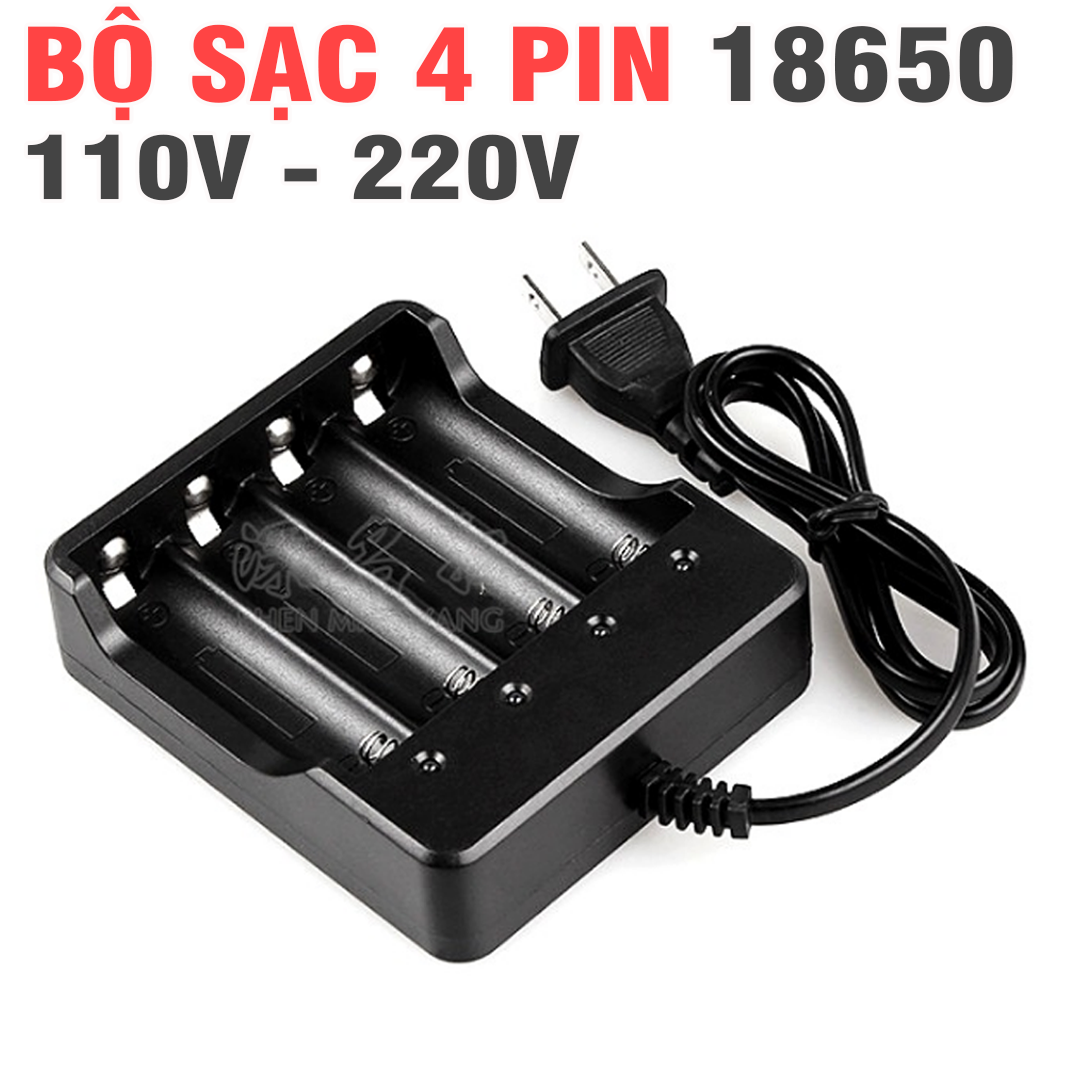 Bộ sạc 4 pin 18650 sạc đồng thời 4 pin