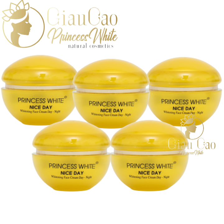 Bộ 5 Kem dưỡng trắng da mặt Nice Day Princess White không gây kích ứng da HÔP 20G