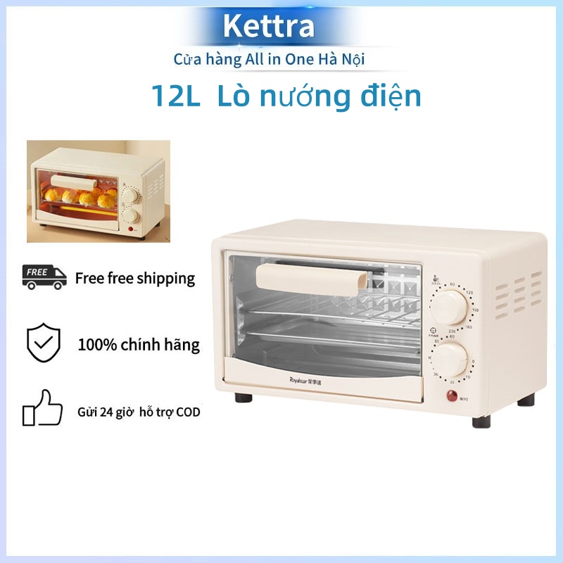 Lò nướng điện mini Hai Lớp Tự Động Toàn Diện Đa Năng - Dung tích 12L Công suất 750W thiết kế nhỏ gọn bếp nướng điện