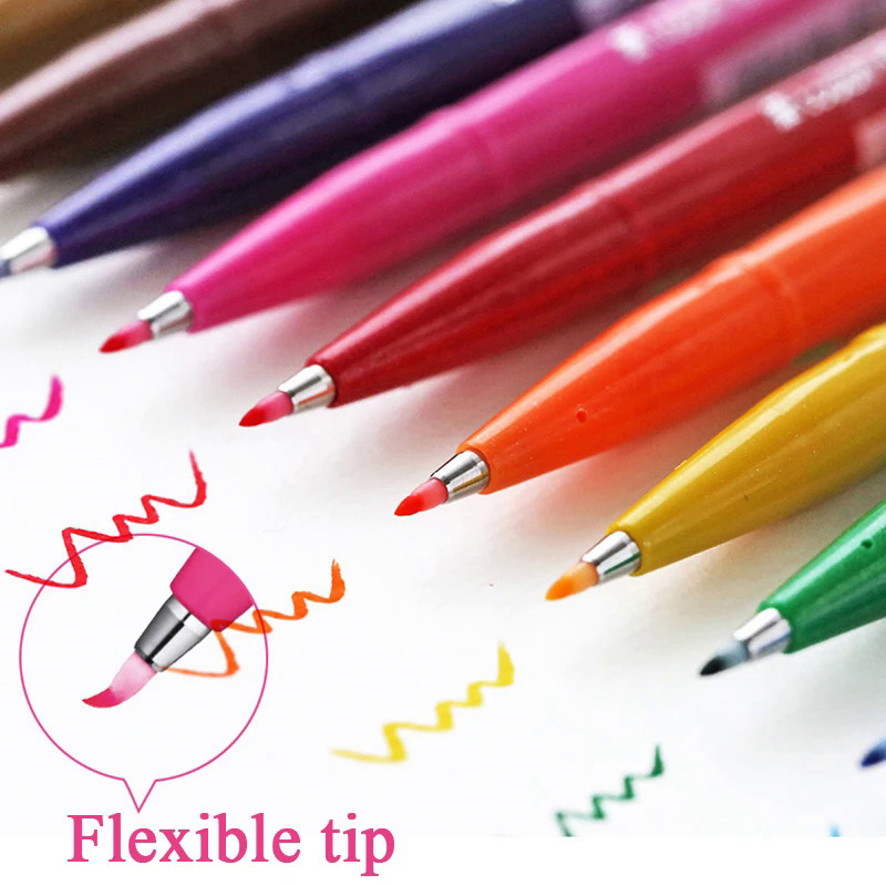 Nhật Bản Pen cảm ứng bàn chải bút thiết lập mềm tip màu vẽ bút chữ bút pennarelli caligraphy bàn chải đánh dấu dessin Nguồn cung cấp nghệ thuật