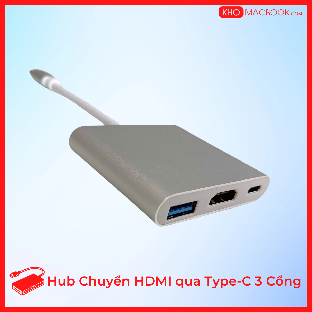 Bộ chia cổng hdmi sang type-c 3 cổng cho laptop và pc. hub chuyển đổi hdmi qua type-c
