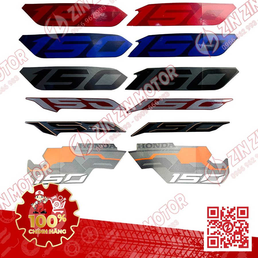 Tem Chữ 150 Dán Ốp Yếm Trước AB 2020 2021, AirBlade 150 Trái Phải Chính Hãng Honda - ZZM