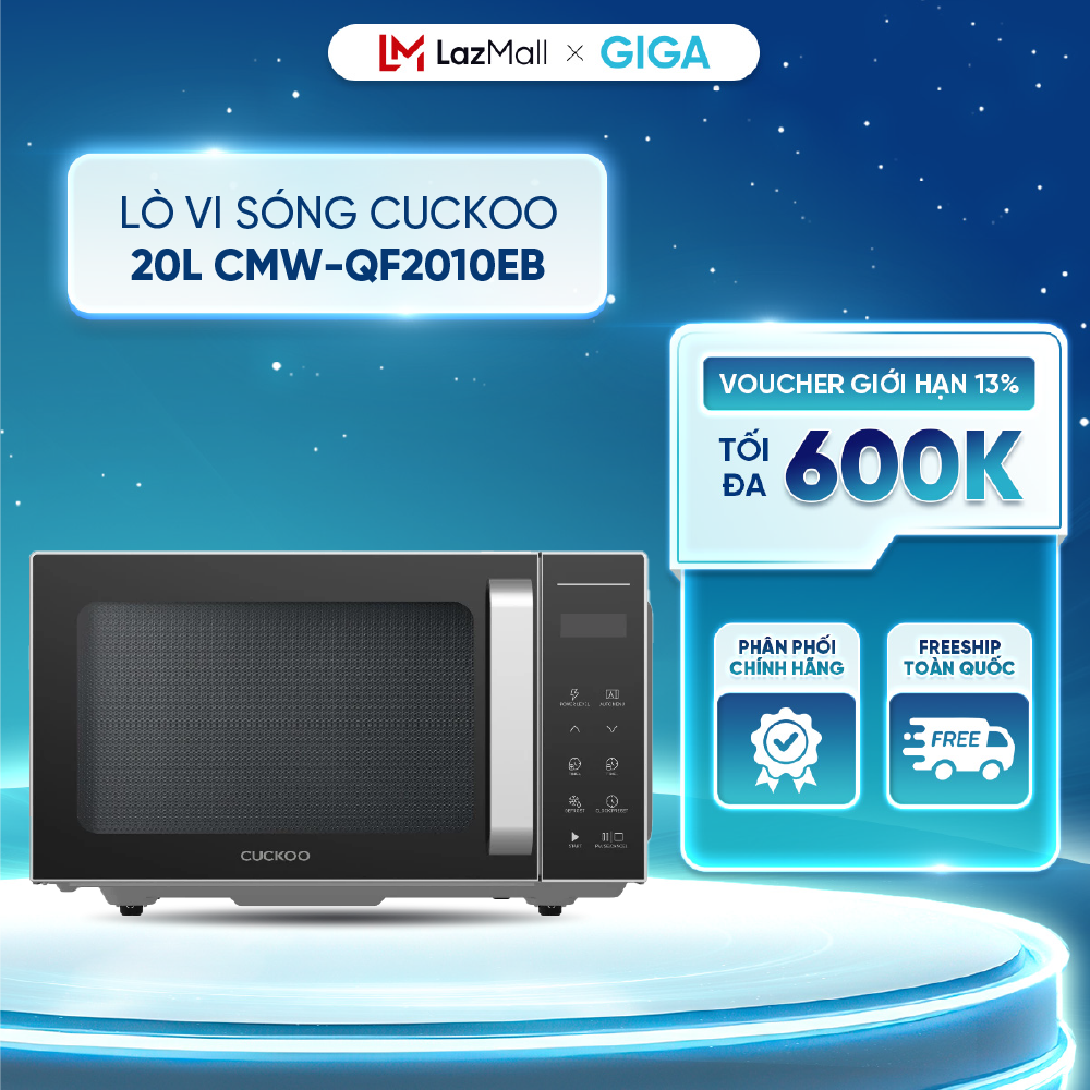 Lò vi sóng Cuckoo 20L CMW-QF2010EB - Công suất 800W - Hẹn giờ lên đến 95 phút - Bảo hành 12 Tháng