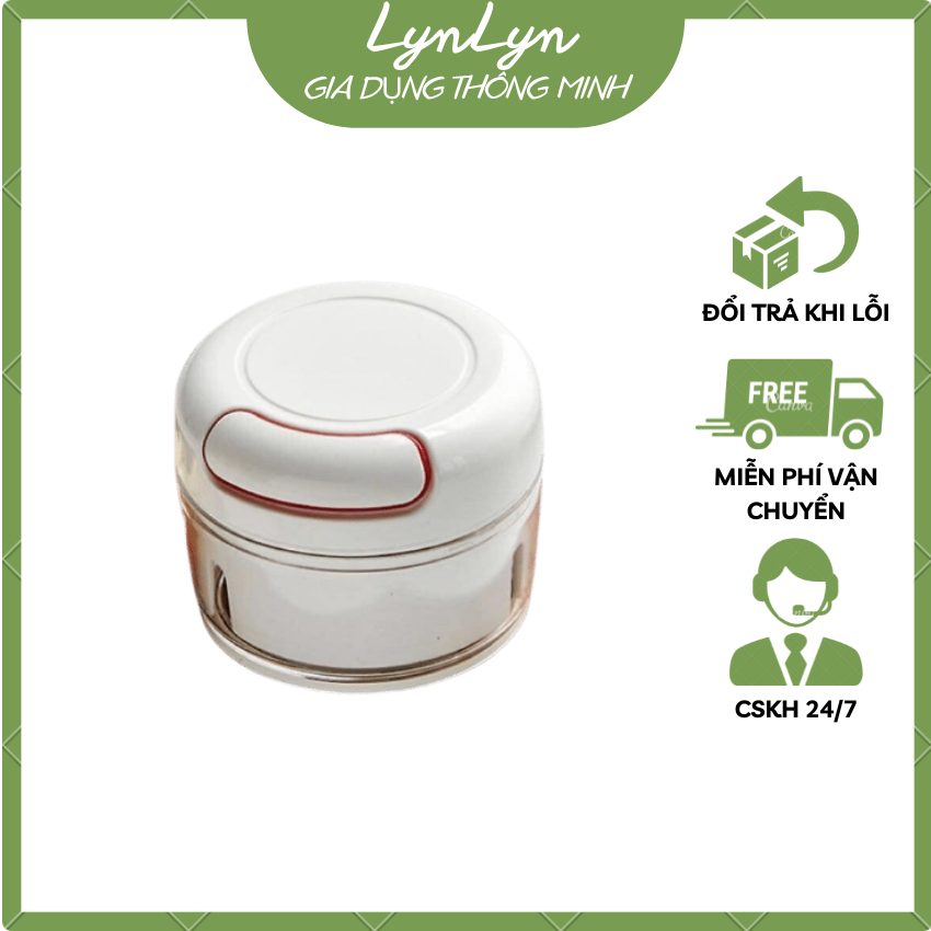 Máy xay tỏi ớt mini cầm tay xay nghiền tỏi ớt gia vị kéo tay đa năng