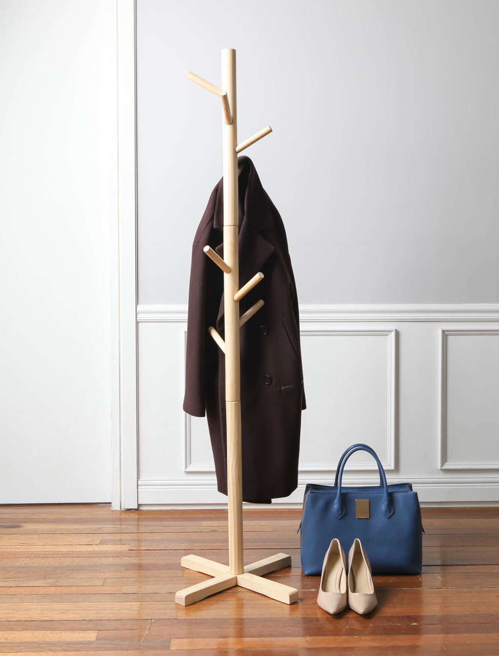 [HCM]CÂY TREO QUẦN ÁO BẰNG GỖ LẮP RÁP - STANDING HANGER - 원목 트리행거