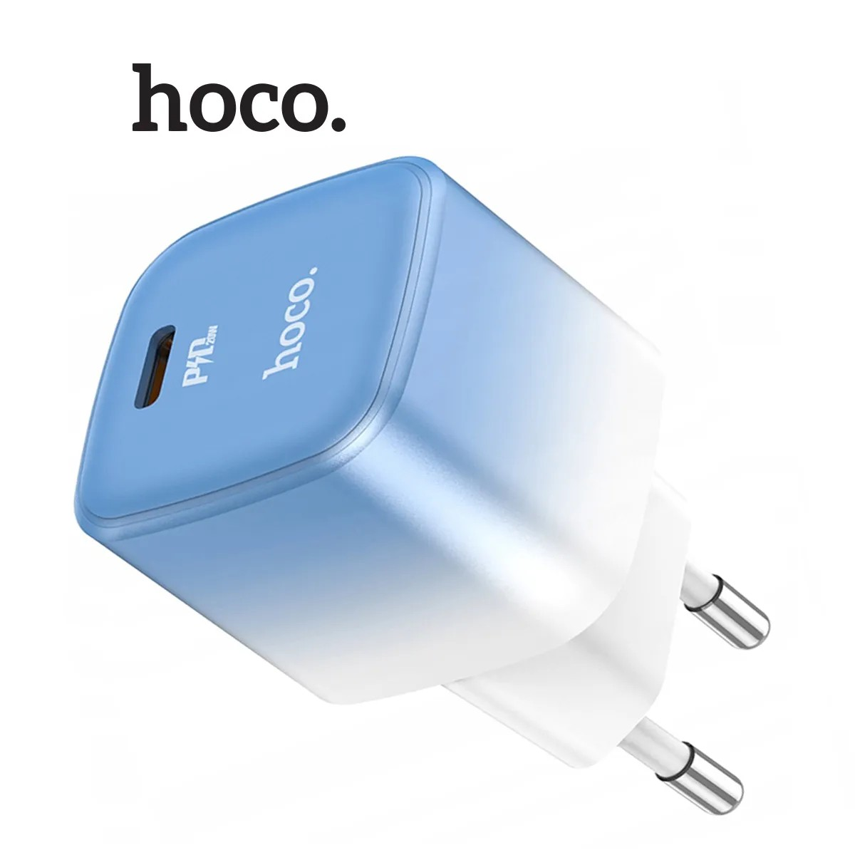 Cốc sạc pd20w hoco c101a chân tròn sạc nhanh 3a cổng type-c cho các dòng iphone/ipad