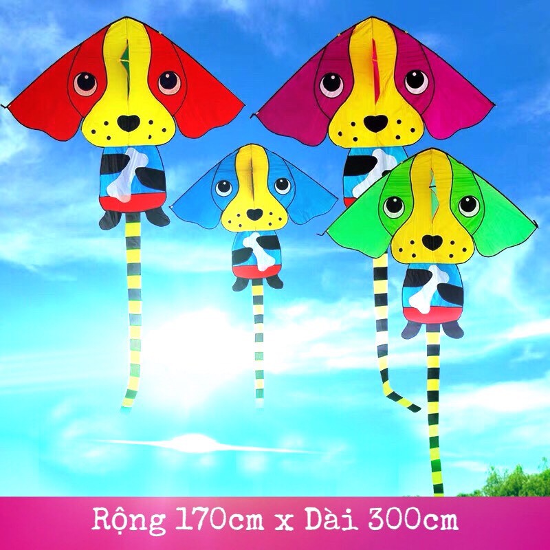 [HCM]COMBO 1 TẶNG 1 - Diều CHÚ CHÓ KHỔNG LỒ+ Tặng tay cầm thả diều lớn 150m dây  - ẢNH THẬT