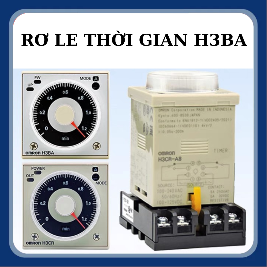 Rơ Le Thời Gian H3BA~8 Hẹn Giờ; bộ định thời gian h3ba; bộ đặt thời gian; timer hẹn giờ; relay thời gian; bộ định thời; bộ đặt thoi gian